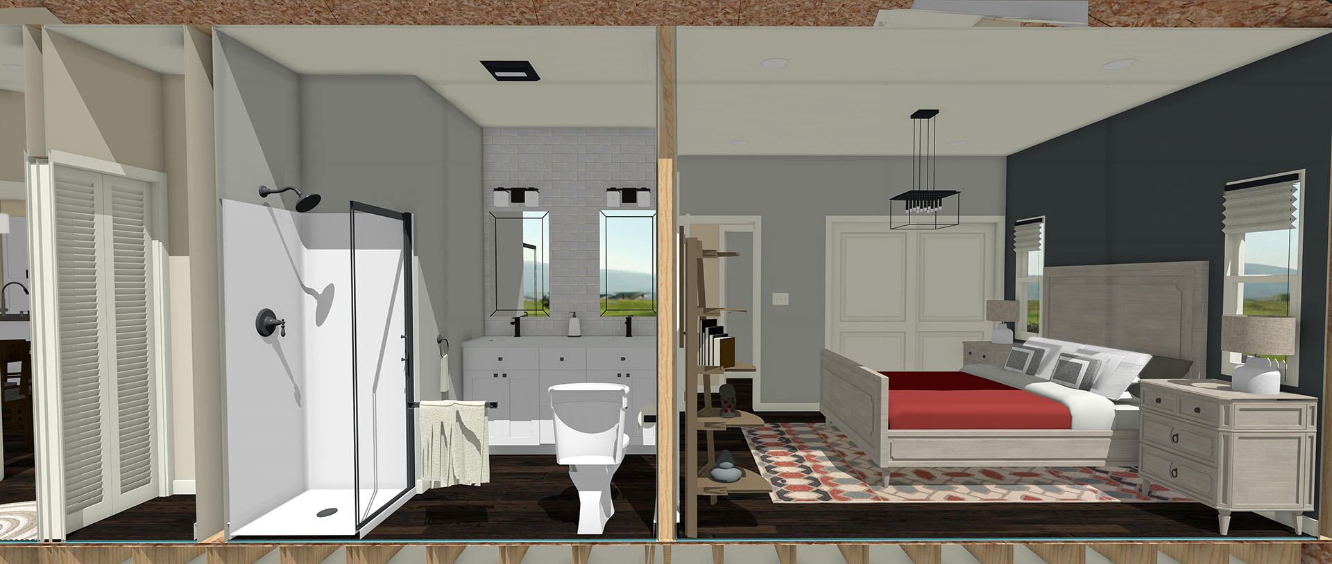 Interior cross section of the master suite