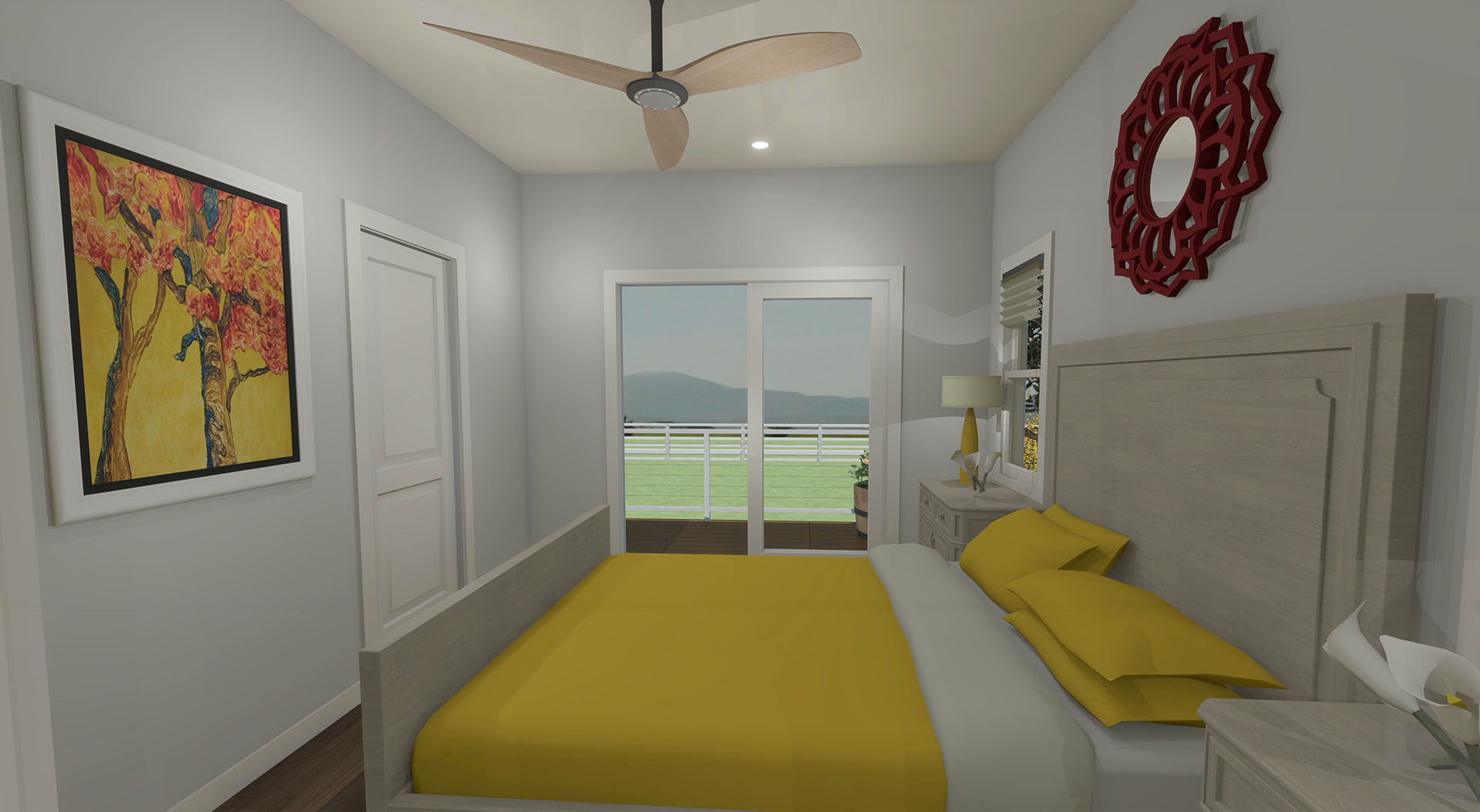Olaloa interior master bedroom with sliding door