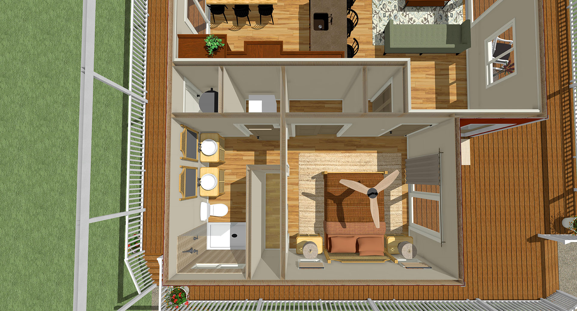Oneki floor plan overview bedroom