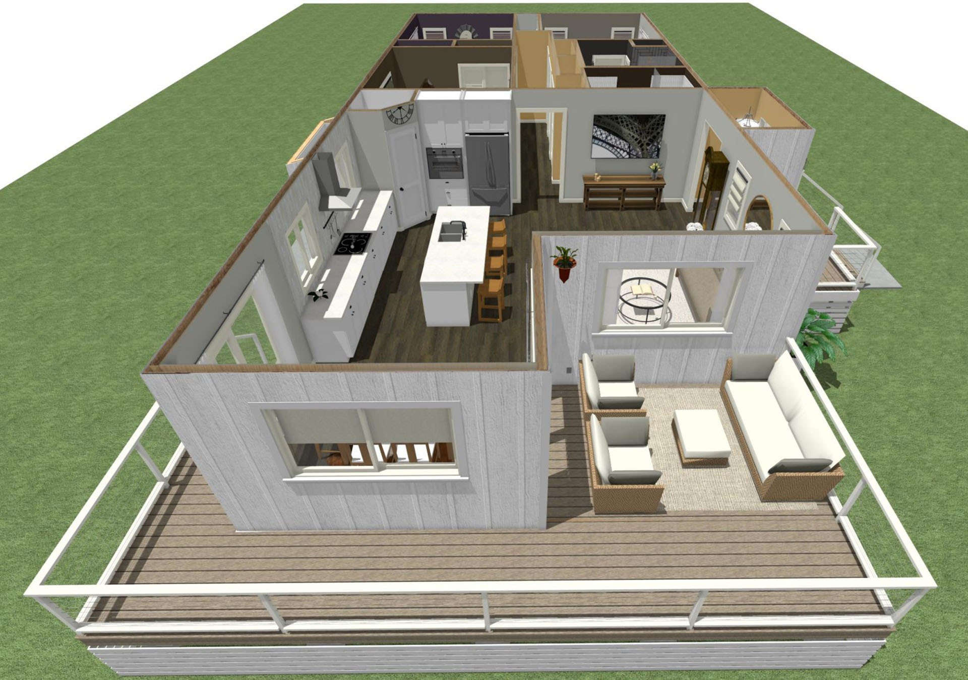 Hale Nanea floor plan overview with deck