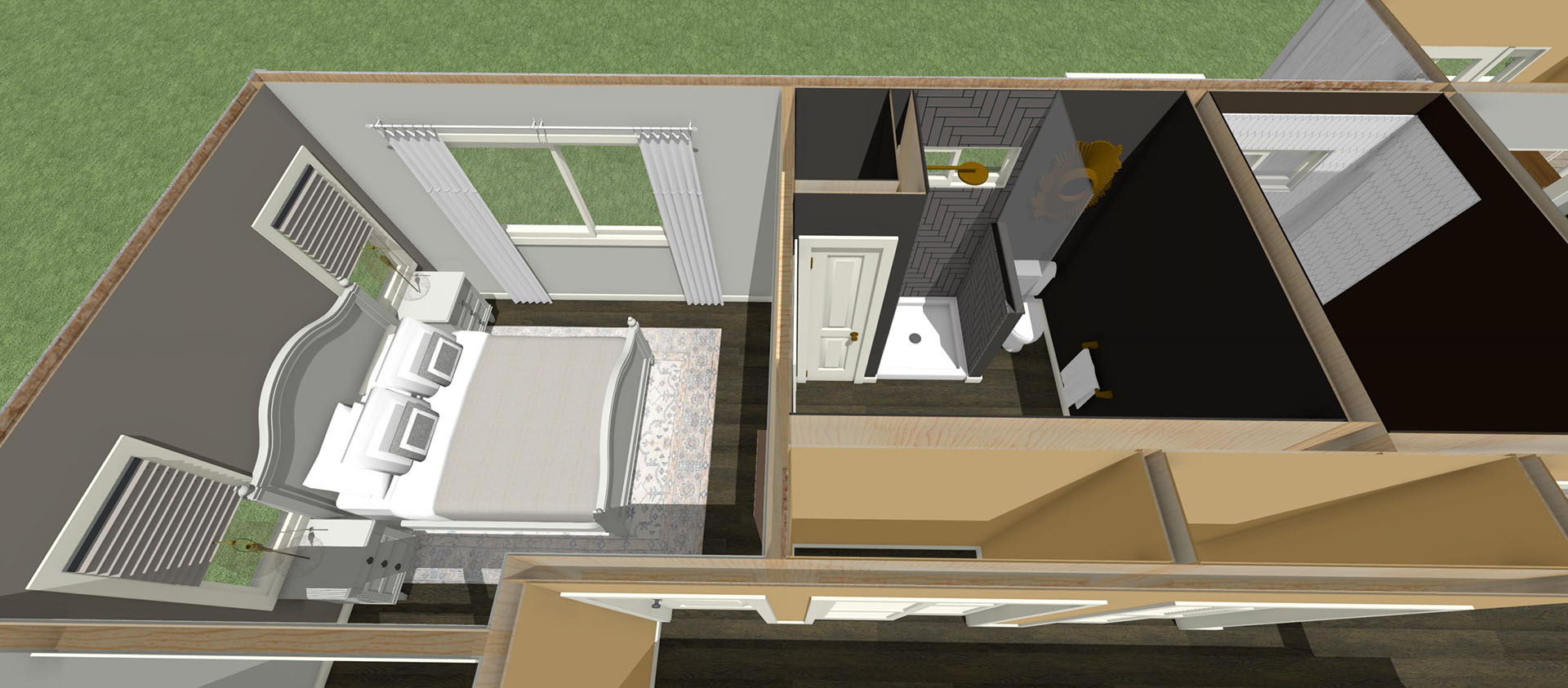 Hale Nanea floor plan overview bedroom and bathroom