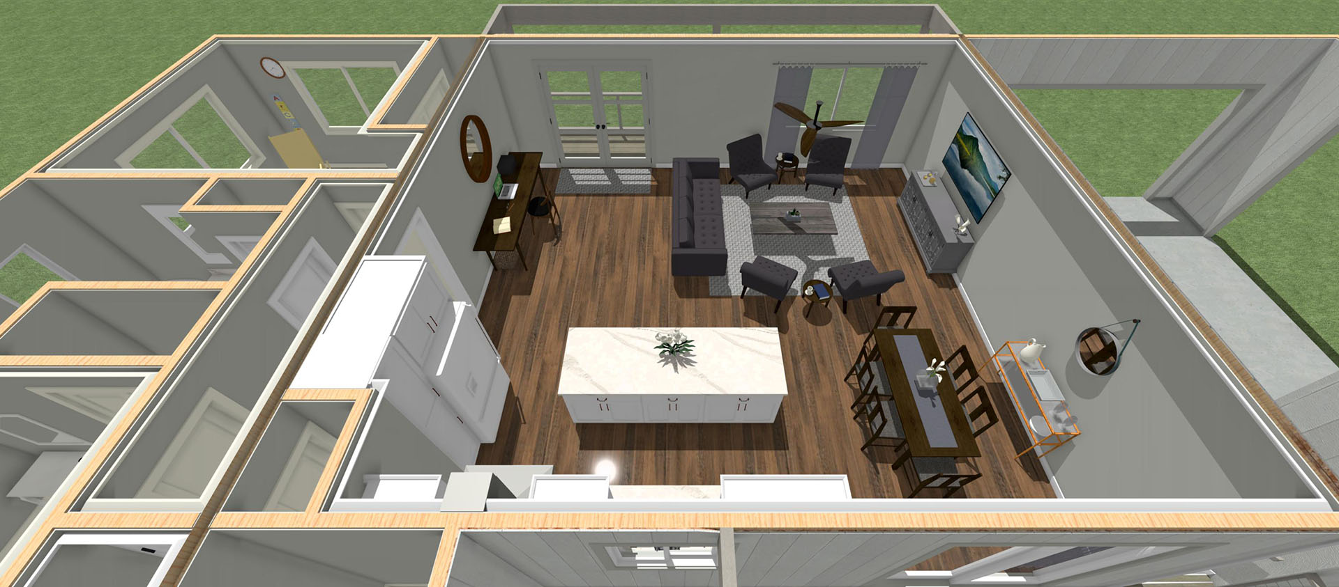 Haouli Floor plan overview of living room